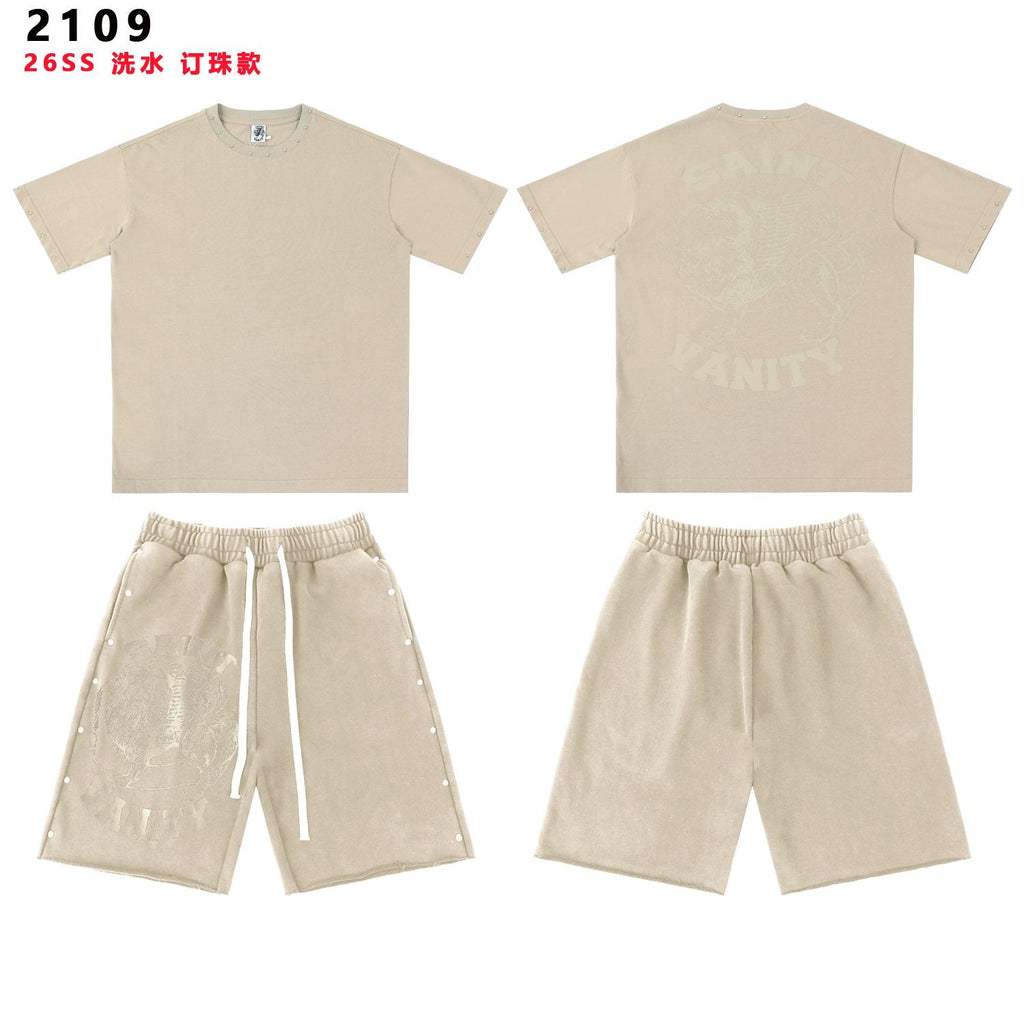 SAINT Vanity Washed Graphic Short-Sleeve Set